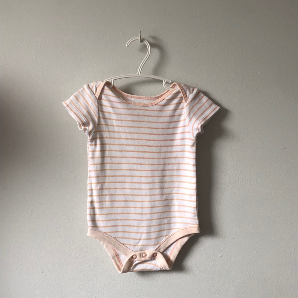 George Peach and White Striped Baby One-Piece